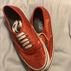 Red sparkle vans